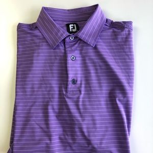 Footjoy Golf Shirt - Purple W/Stripes - XL